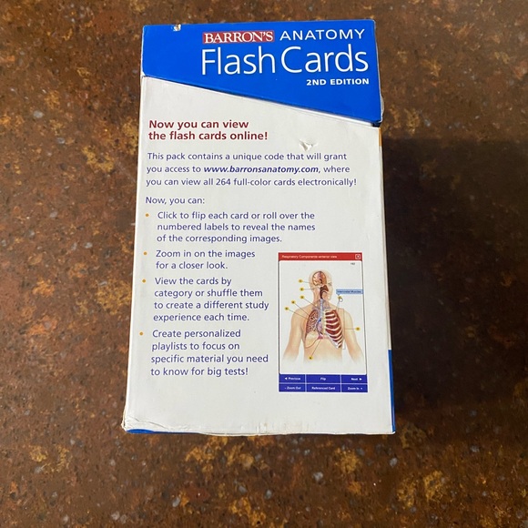 Barron’s Anatomy Flash Cards - 264 Full-Color Medical Study Cards, 2nd Edition - Picture 7 of 8